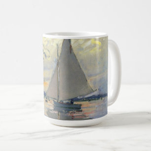Segelbåt i Le Petit-Gennevilliers av Claude Monet Kaffemugg