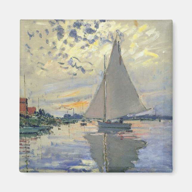 Segelbåt i Le Petit-Gennevilliers av Claude Monet Magnet (Framsidan)