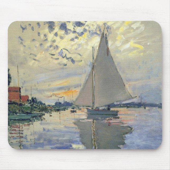 Segelbåt i Le Petit-Gennevilliers av Claude Monet Musmatta (Framsidan)