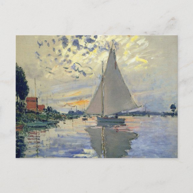 Segelbåt i Le Petit-Gennevilliers av Claude Monet Vykort (Framsida)