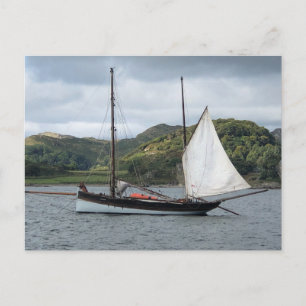Segelbåt i Loch Crinan, Skottland Helg Vykort