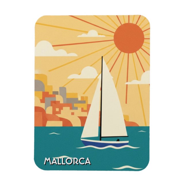 Segelbåt i Mallorca Spanien Resa Magnet (Vertikal)