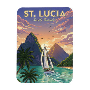 Segelbåt i Saint Lucia-Västindien-färd Magnet