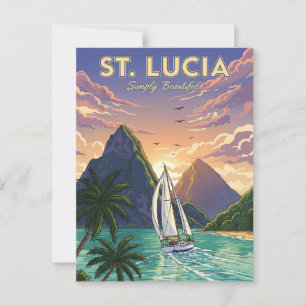 Segelbåt i Saint Lucia-Västindien-färd Vykort