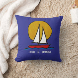 Segelbåt i Sol Kudde