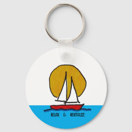 Segelbåt i Sol - slappna av och vitalisera Nyckelring