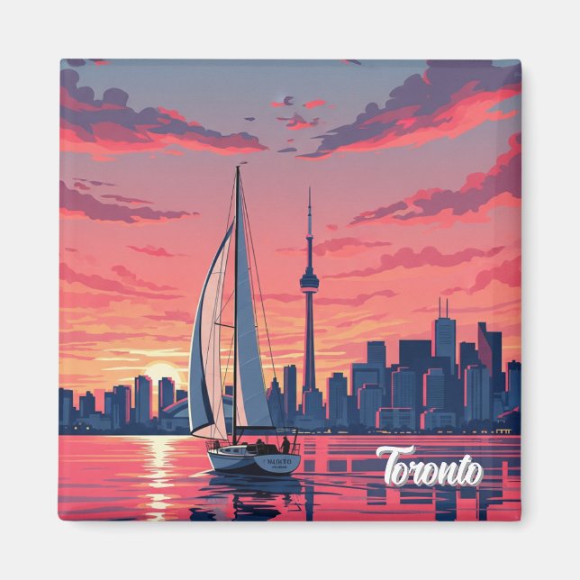 Segelbåt i Toronto Canada Travel Magnet (Framsidan)
