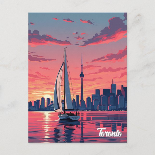 Segelbåt i Toronto Kanada Resa Vykort (Framsida)