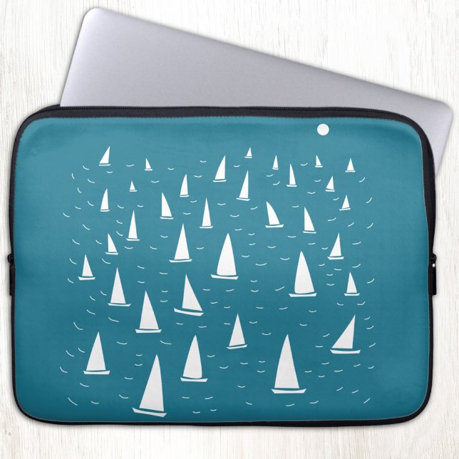 Segelbåt Jakt Nautisk Laptop Fodral (Sailing boat or yacht art laptop case or sleeve)