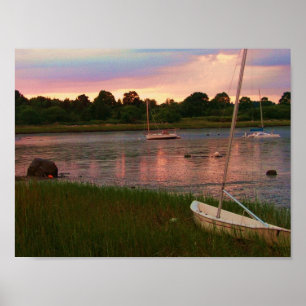 segelbåt lågvatten sten nook kingston poster