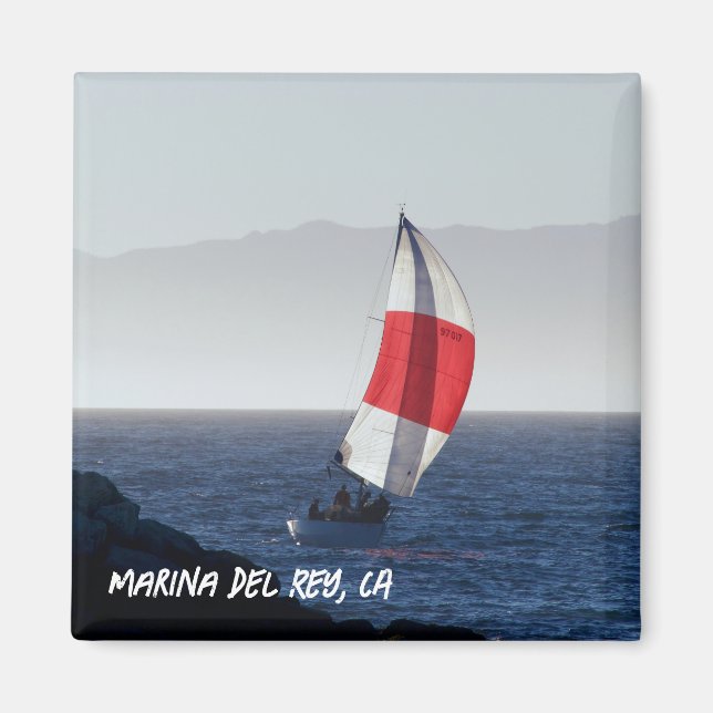 Segelbåt - Marina Del Rey, CA Magnet (Framsidan)