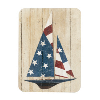 Segelbåt med amerikansk Flagga Magnet