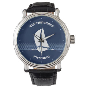 Segelbåt med anpassadetext armbandsur