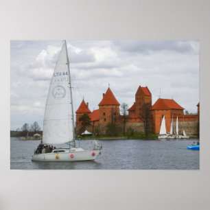 Segelbåt med Island Castle av Sjö Galve, Poster
