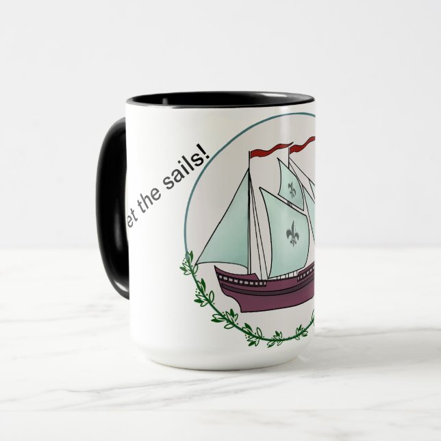 Segelbåt Mugg (Framsida vänster)