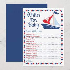 Segelbåt Nautical Önskemål for Baby Shower Game Inbjudningar