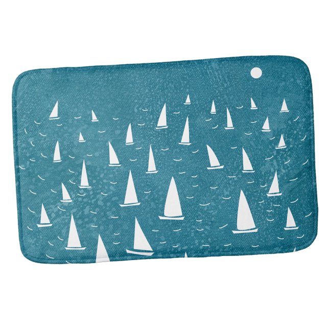Segelbåt Nautisk Badrumsmatta (Sailing boat yacht regatta nautical bath mat)