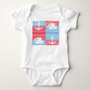 Segelbåt och ankare mönster t shirt