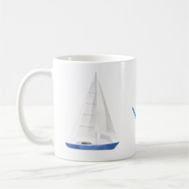 Segelbåt och blå ankar Nautilus-tema Kaffemugg