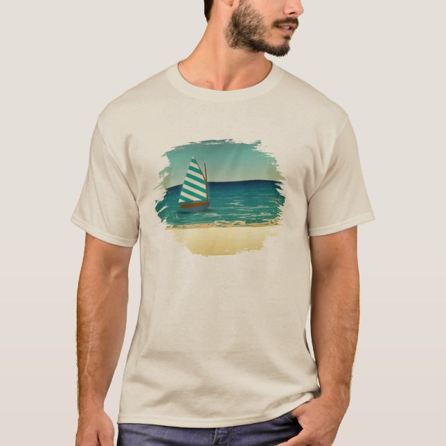 Segelbåt och hav t-shirt (Framsida)