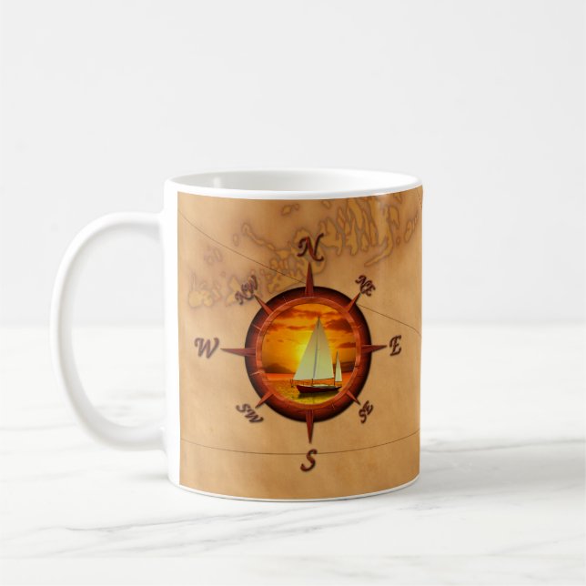 Segelbåt och kompressor Ro Kaffemugg (Vänster)
