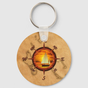 Segelbåt och kompressor Ro Nyckelring