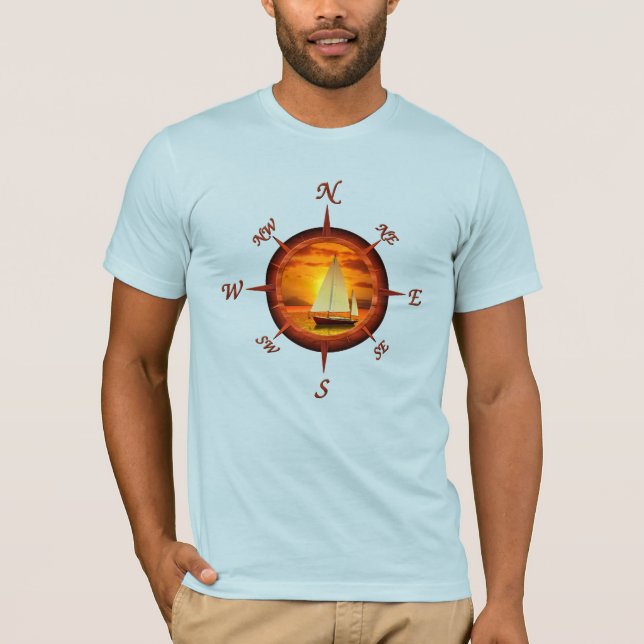 Segelbåt och kompressor Ro T Shirt (Framsida)