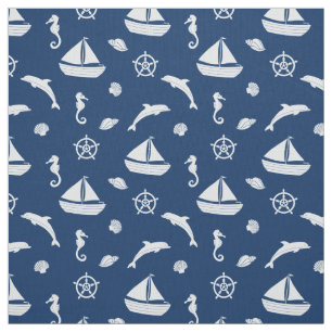 Segelbåt och marin Life Mönster Fabric Tyg