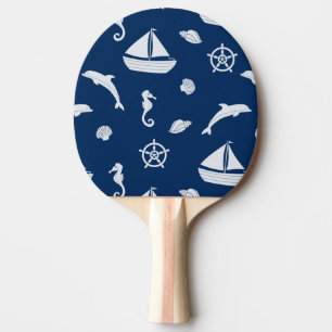 Segelbåt och marin liv Mönster Pingisracket