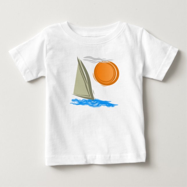 Segelbåt och Sol T-shirt (Framsida)