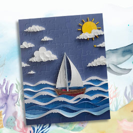 Segelbåt och solsken | Papper Quilling Pussel