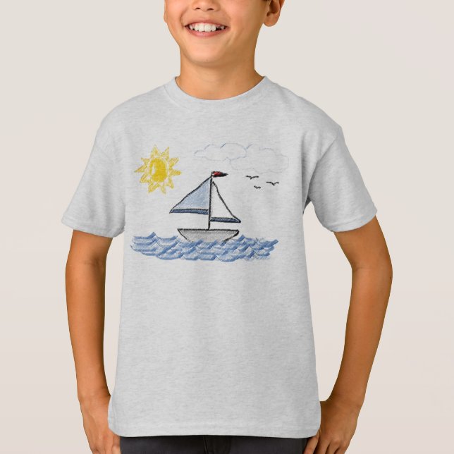 Segelbåt P Tee Shirt (Framsida)