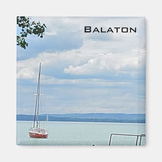 Segelbåt på Balaton i sjö Magnet (Framsidan)
