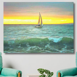 Segelbåt på Banderas Bay 0884 Canvas Art Print