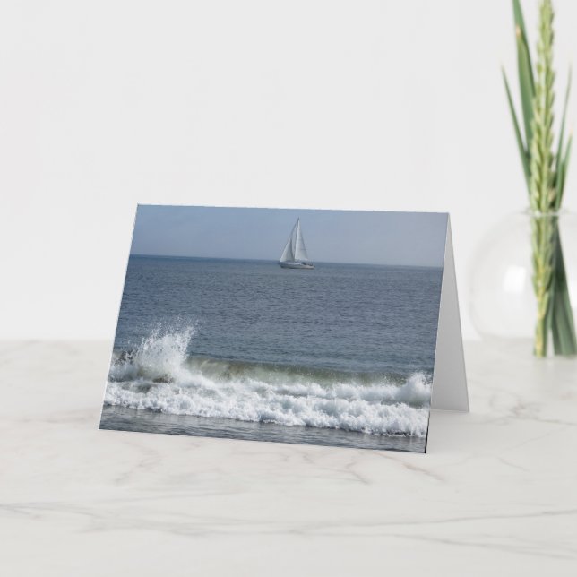 Segelbåt på den Doran stranden Kort (Framsida)