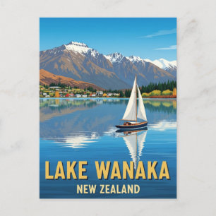 Segelbåt på Lake Wanaka Nya Zeeland Vykort