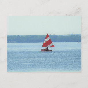 Segelbåt på Sjö Mendota i Madison, Wisconsin Vykort
