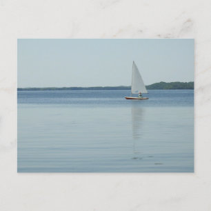 Segelbåt på Sjö Mendota i Madison, Wisconsin Vykort