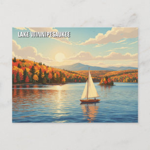 Segelbåt på Sjö Winnipesaukee Travel Vykort