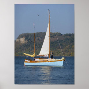 Segelbåt på sjön Pepin Poster