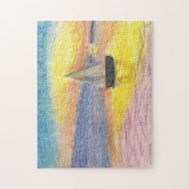 Segelbåt på solnedgången pussel