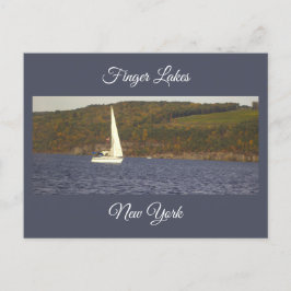Segelbåt på vykort Sjö