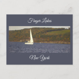 Segelbåt på vykort Sjö