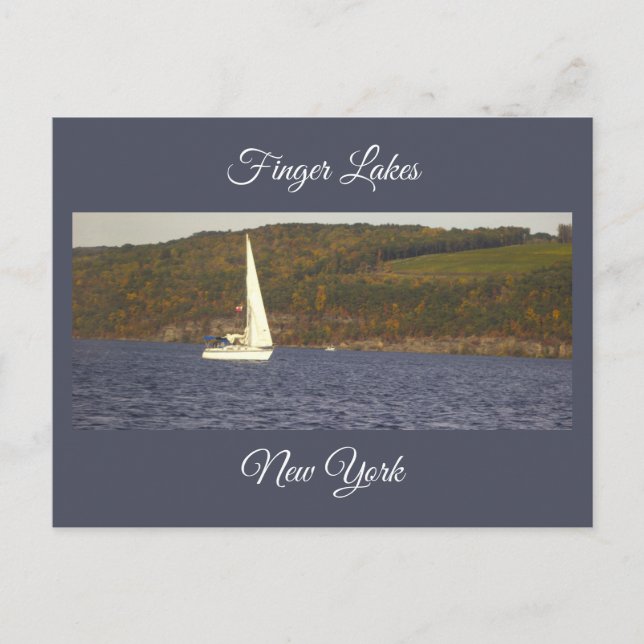 Segelbåt på vykort Sjö (Framsida)