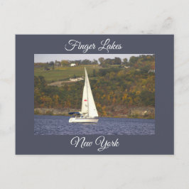 Segelbåt på vykort Sjö