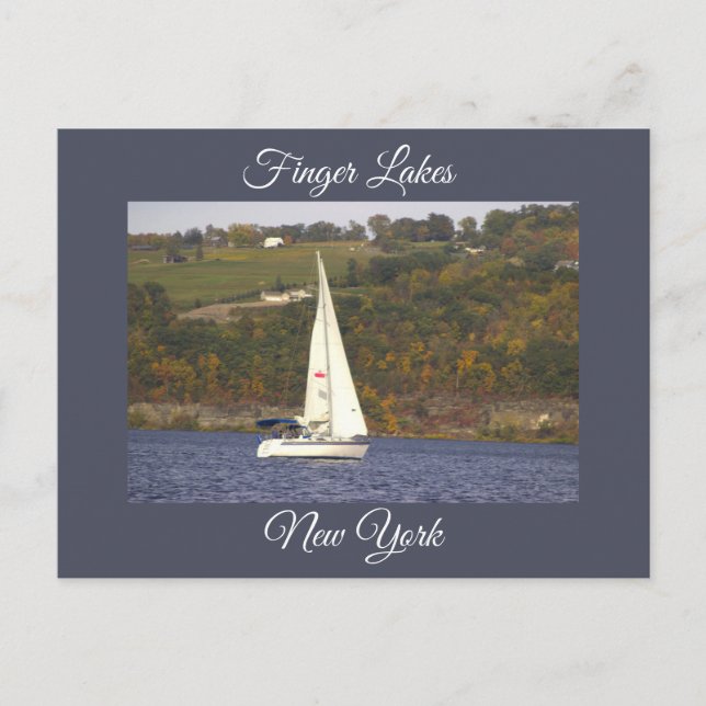 Segelbåt på vykort Sjö (Framsida)