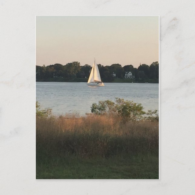 Segelbåt på vykortet Vatten Vykort (Framsida)