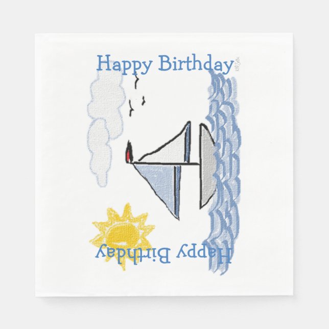 Segelbåt Pappersservett (Framsidan)