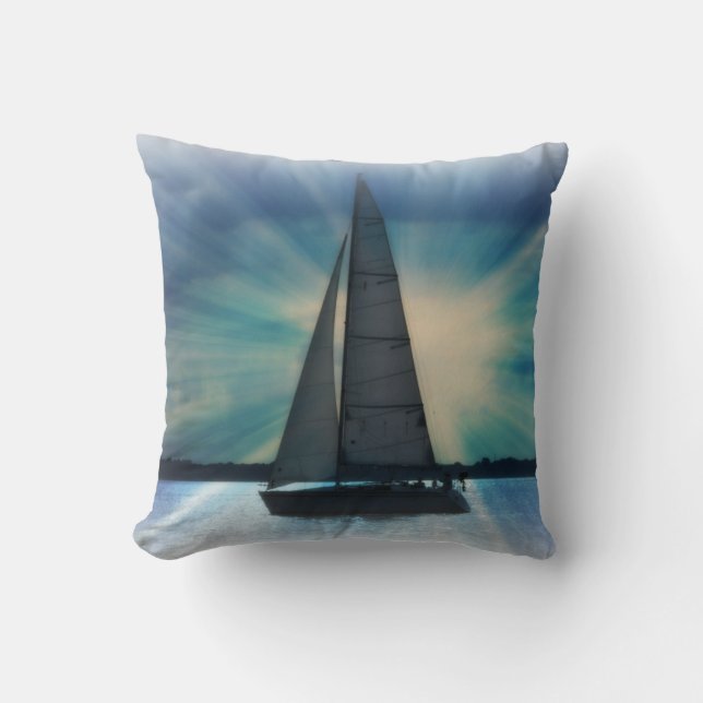 Segelbåt Pillow Kudde (Framsida)