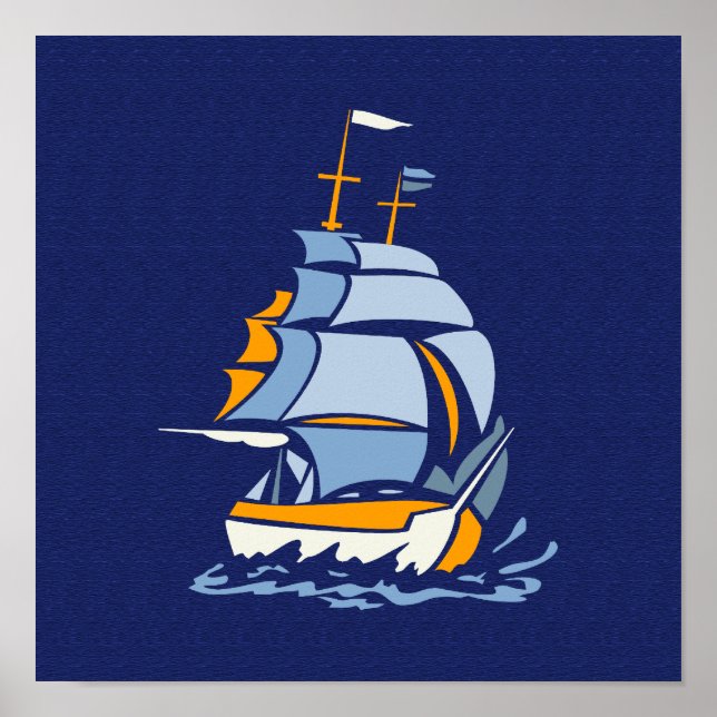 Segelbåt poster, anpassade poster (Framsidan)